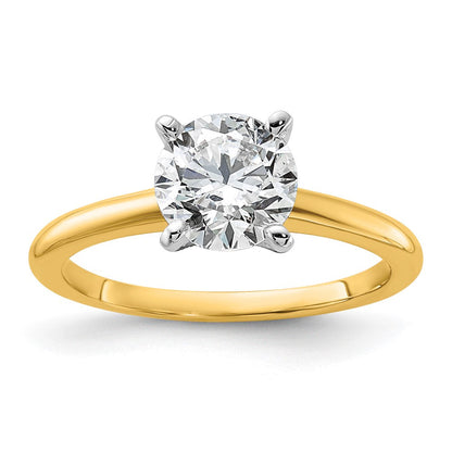 14K Bicolor Verlobungsring mit 1,5 ct. zertifiziertem im Labor gezüchtetem Diamant im Rundschliff, Solitär, VS/SI+ G+