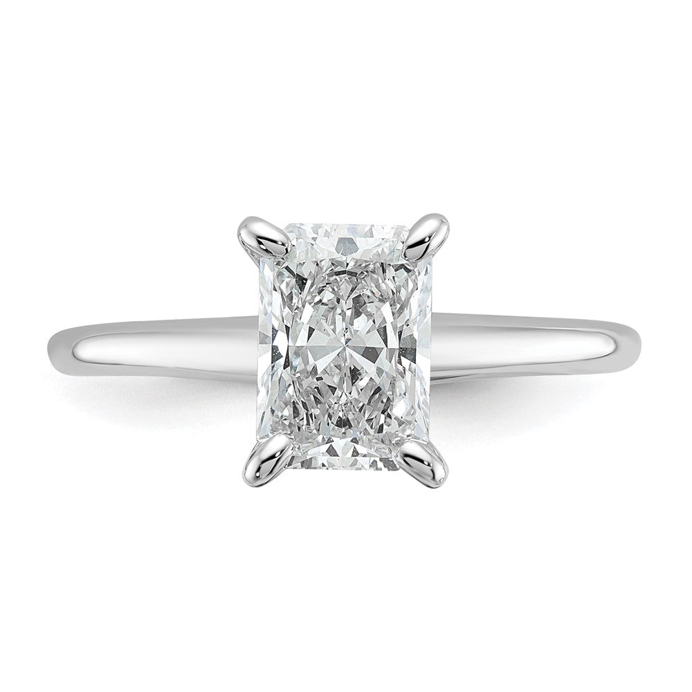14K Weißgold 1,5 ct. zertifizierter im Labor gezüchteter Diamant VS/SI+ G+ Radiant-Solitär-Verlobungsring