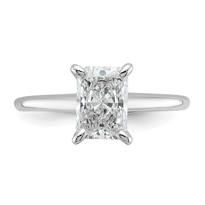 14K Weißgold 1,5 ct. zertifizierter im Labor gezüchteter Diamant VS/SI+ G+ Radiant-Solitär-Verlobungsring