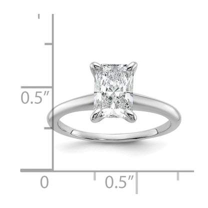 14K Weißgold 1,5 ct. zertifizierter im Labor gezüchteter Diamant VS/SI+ G+ Radiant-Solitär-Verlobungsring