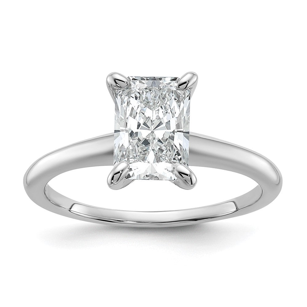 14K Weißgold 1,5 ct. zertifizierter im Labor gezüchteter Diamant VS/SI+ G+ Radiant-Solitär-Verlobungsring