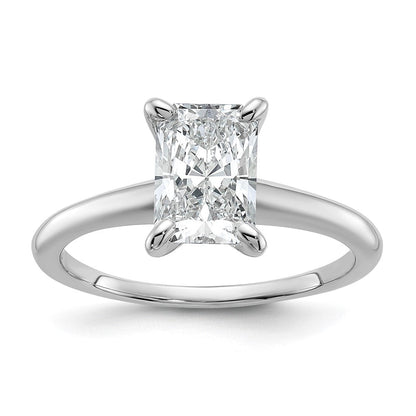 14K Weißgold 1,5 ct. zertifizierter im Labor gezüchteter Diamant VS/SI+ G+ Radiant-Solitär-Verlobungsring