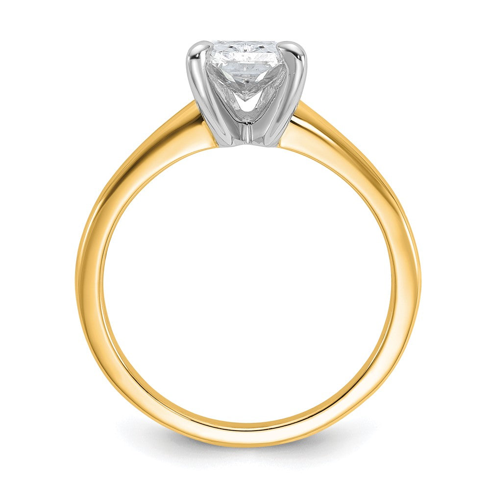 14K Zweifarbiger Verlobungsring mit 1,5 ct. zertifiziertem, im Labor gezüchtetem Diamant im Radiant-Schliff, Solitär, VS/SI+ G+