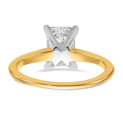 14K Zweifarbiger Verlobungsring mit 1,5 ct. zertifiziertem, im Labor gezüchtetem Diamant im Radiant-Schliff, Solitär, VS/SI+ G+