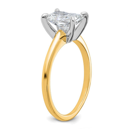 14K Zweifarbiger Verlobungsring mit 1,5 ct. zertifiziertem, im Labor gezüchtetem Diamant im Radiant-Schliff, Solitär, VS/SI+ G+