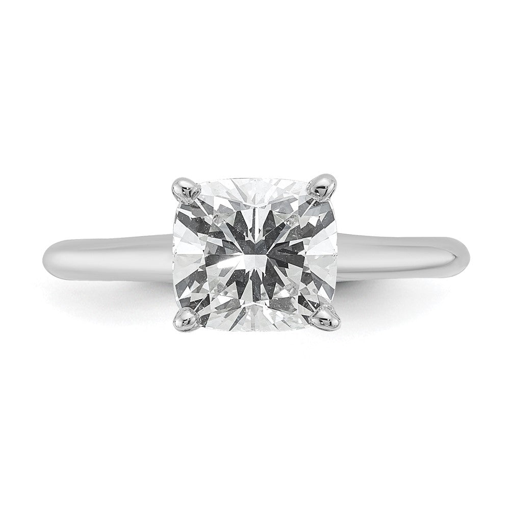 14K Weißgold Solitär-Ring mit 2,00-2,25 ct. Diamant im Kissenschliff, Labor gezüchtet, VS/SI FGH