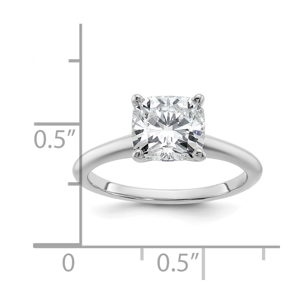 14K Weißgold Solitär-Ring mit 2,00-2,25 ct. Diamant im Kissenschliff, Labor gezüchtet, VS/SI FGH