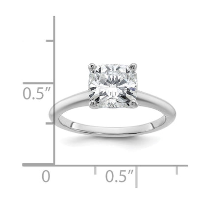 14K Weißgold Solitär-Ring mit 2,00-2,25 ct. Diamant im Kissenschliff, Labor gezüchtet, VS/SI FGH