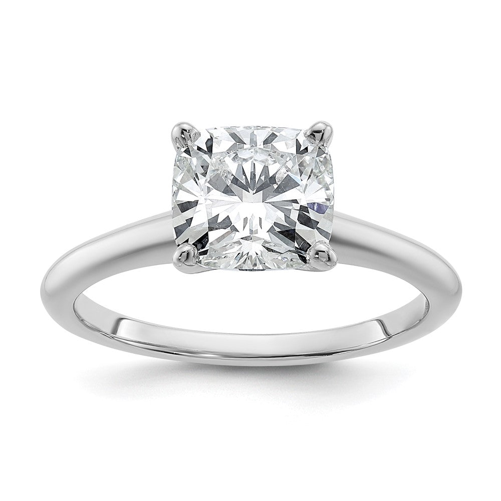 14K Weißgold Solitär-Ring mit 2,00-2,25 ct. Diamant im Kissenschliff, Labor gezüchtet, VS/SI FGH