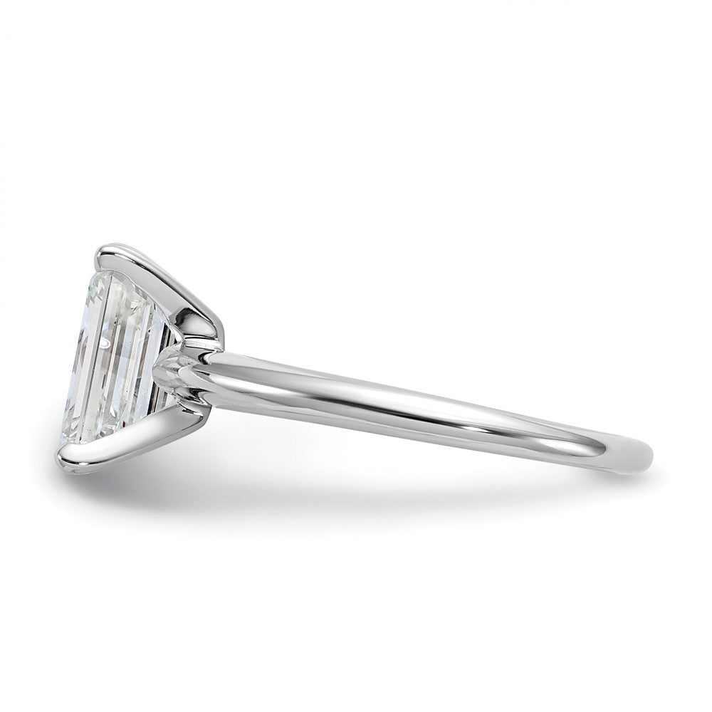 14K Weißgold 2 ct. Labor-Diamant VS/SI+ G+ Smaragd-Solitär-Verlobungsring