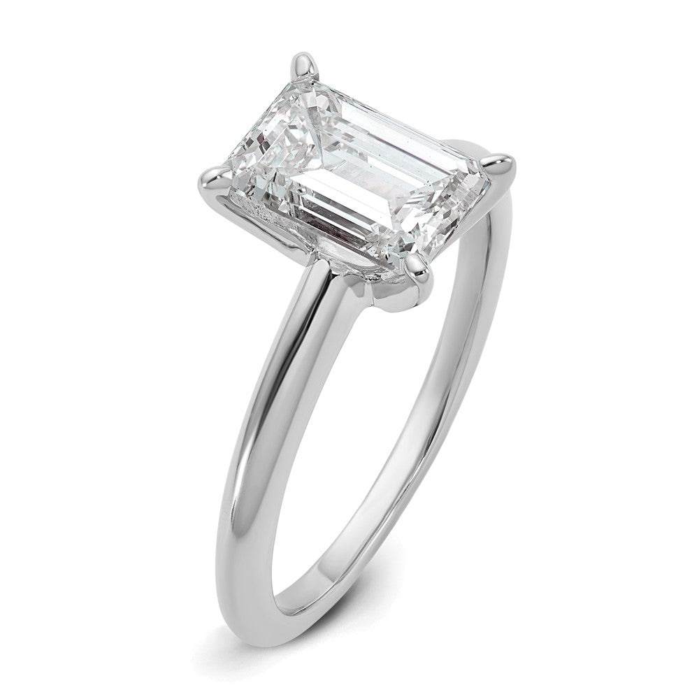 14K Weißgold 2 ct. Labor-Diamant VS/SI+ G+ Smaragd-Solitär-Verlobungsring