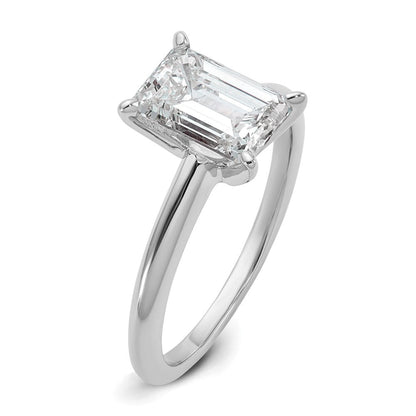 14K Weißgold 2 ct. Labor-Diamant VS/SI+ G+ Smaragd-Solitär-Verlobungsring