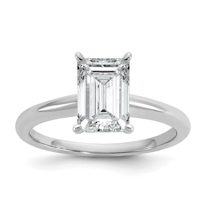 14K Weißgold 2 ct. Labor-Diamant VS/SI+ G+ Smaragd-Solitär-Verlobungsring
