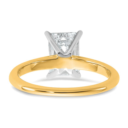 14K Bicolor 1,75 ct. Zertifizierter Laborgezüchteter Diamant VS/SI+ G+ Smaragd-Solitär-Verlobungsring