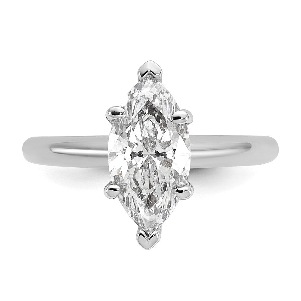 14K Weißgold 2 ct. zertifizierter, im Labor gezüchteter Diamant VS/SI+ G+ Marquise-Solitär-Verlobungsring