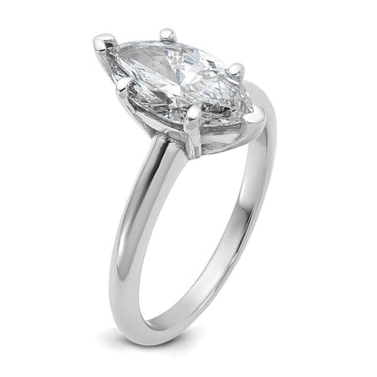 14K Weißgold 2 ct. zertifizierter, im Labor gezüchteter Diamant VS/SI+ G+ Marquise-Solitär-Verlobungsring