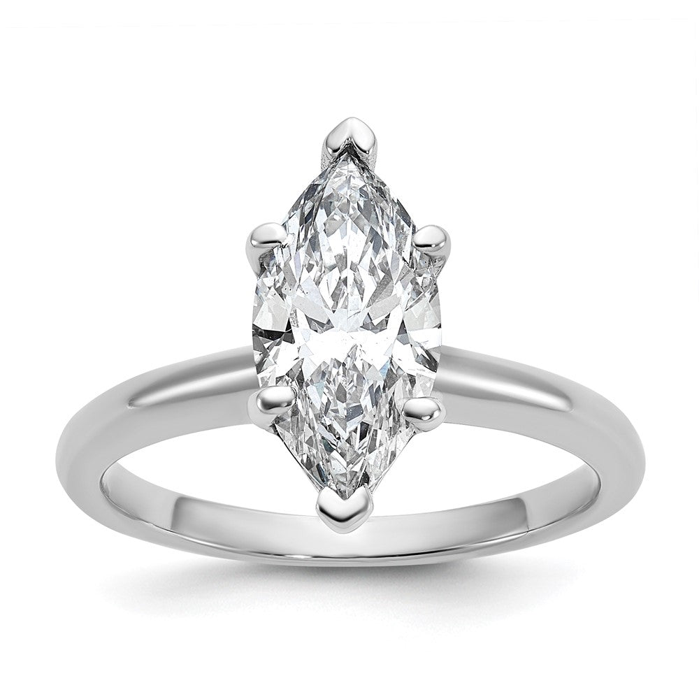 14K Weißgold 2 ct. zertifizierter, im Labor gezüchteter Diamant VS/SI+ G+ Marquise-Solitär-Verlobungsring