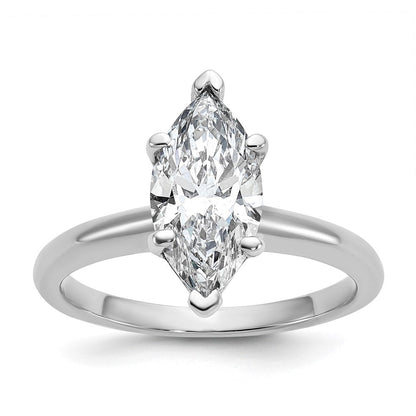 14K Weißgold 2 ct. zertifizierter, im Labor gezüchteter Diamant VS/SI+ G+ Marquise-Solitär-Verlobungsring