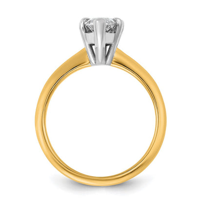 14K Zweifarbiger 2 ct. zertifizierter, im Labor gezüchteter Diamant VS/SI+ G+ Marquise-Solitär-Verlobungsring