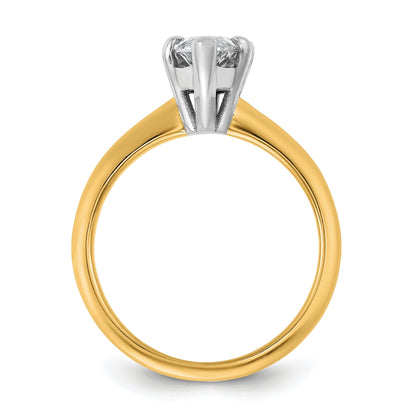 14K Zweifarbiger Verlobungsring mit 2 ct. im Marquise-Solitär-Schliff, Labor gezüchteter Diamant, VS/SI+ G+