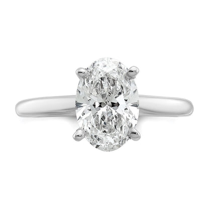 14K Weißgold 2 ct. Laborgezüchteter Diamant VS/SI+ G+ Oval-Solitär-Verlobungsring