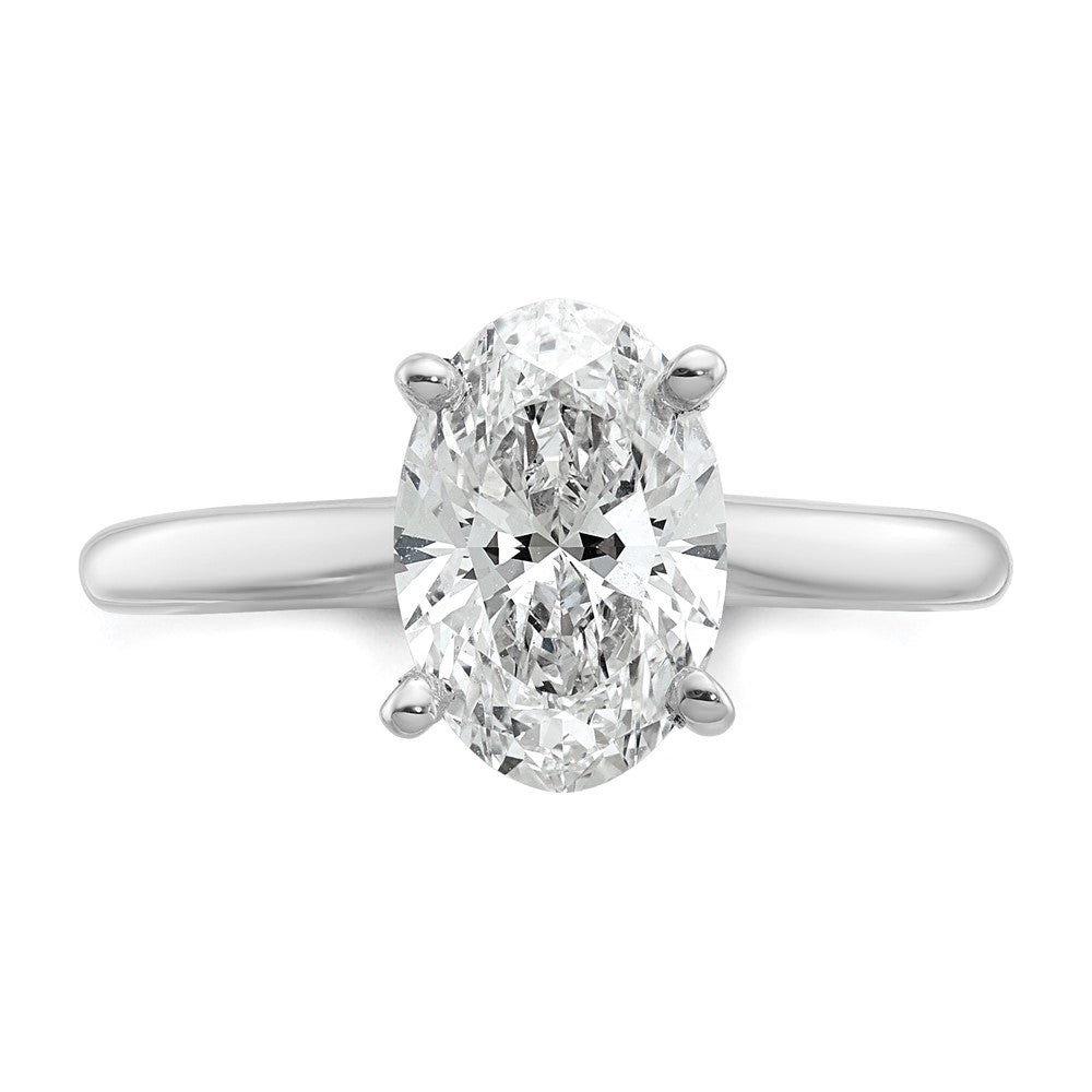 14K Weißgold 2 ct. zertifizierter Labor-Diamant VS/SI+ G+ Oval Solitär Verlobungsring