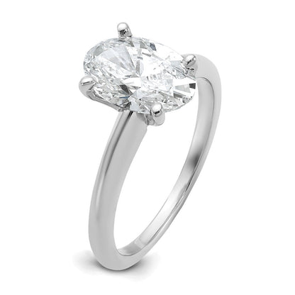 14K Weißgold 2 ct. Laborgezüchteter Diamant VS/SI+ G+ Oval-Solitär-Verlobungsring