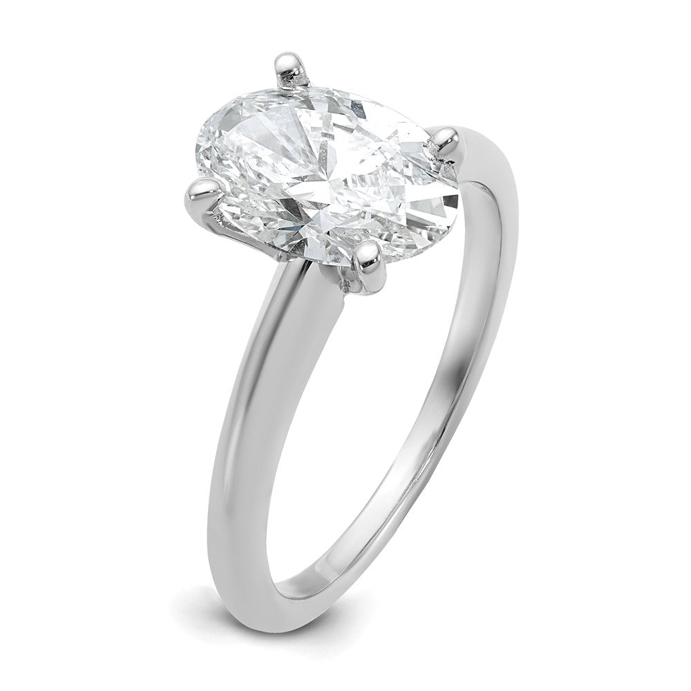 14K Weißgold 2 ct. zertifizierter Labor-Diamant VS/SI+ G+ Oval Solitär Verlobungsring