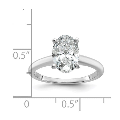 14K Weißgold 2 ct. Laborgezüchteter Diamant VS/SI+ G+ Oval-Solitär-Verlobungsring