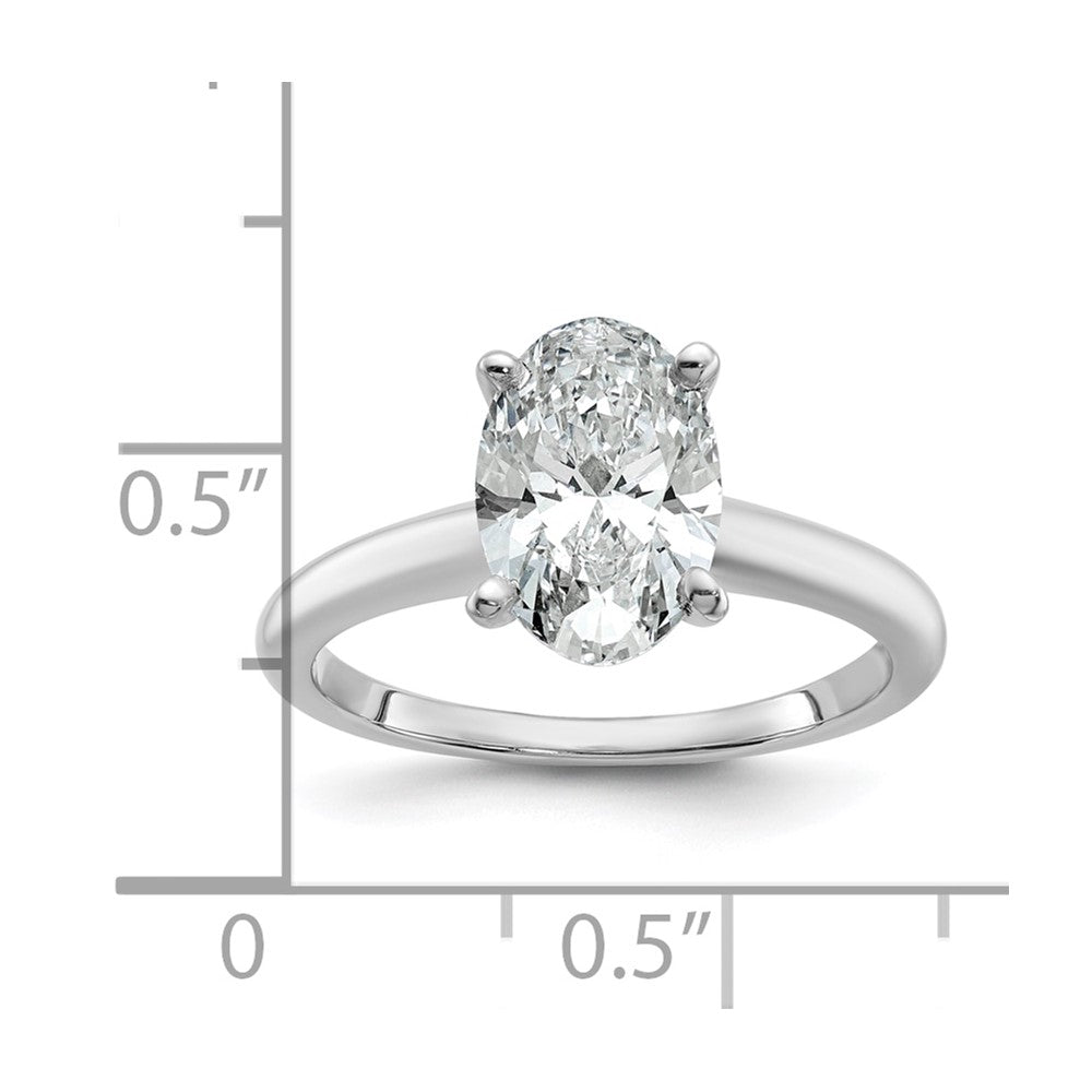 14K Weißgold 2 ct. zertifizierter Labor-Diamant VS/SI+ G+ Oval Solitär Verlobungsring