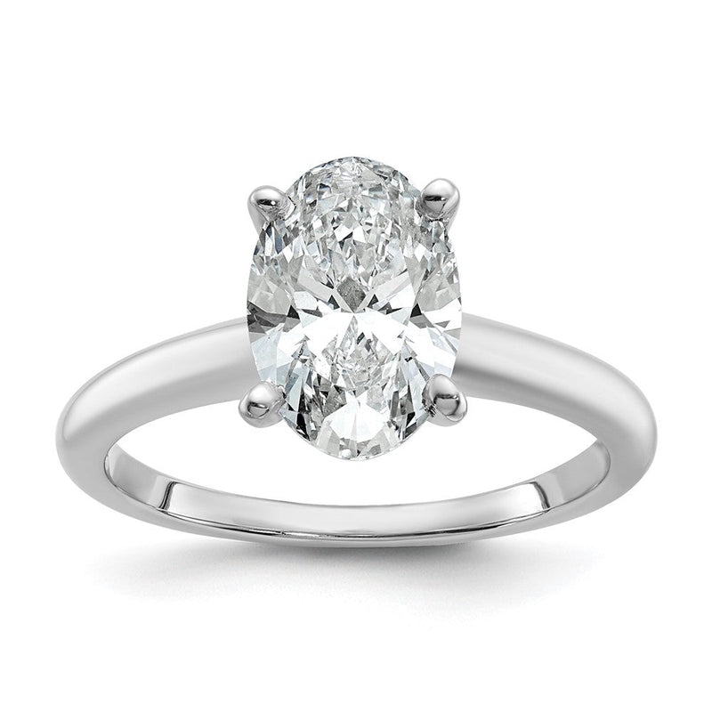 14K Weißgold 2 ct. Laborgezüchteter Diamant VS/SI+ G+ Oval-Solitär-Verlobungsring