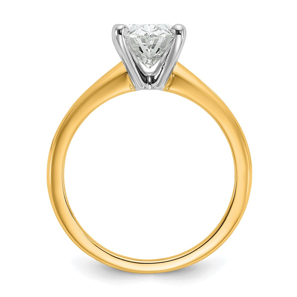 14K Zweifarbiger Verlobungsring mit 2 ct. zertifiziertem, im Labor gezüchtetem Diamanten VS/SI+ G+ im Ovalschliff, Solitär