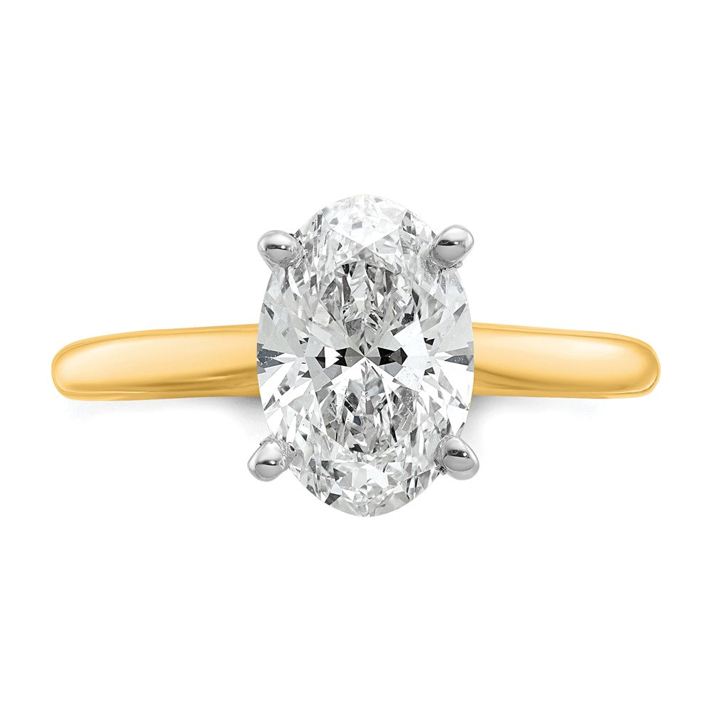14K Bicolor 2 ct. Laborgezüchteter Diamant VS/SI+ G+ Oval Solitär Verlobungsring