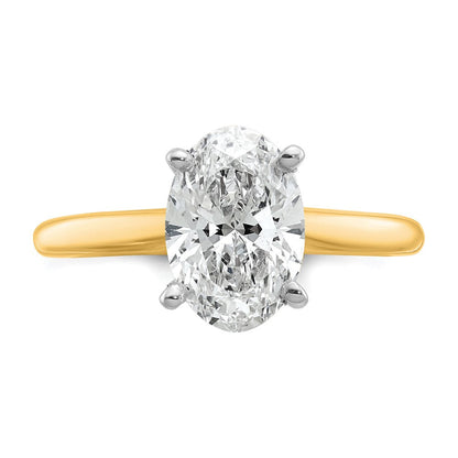 14K Bicolor 2 ct. Laborgezüchteter Diamant VS/SI+ G+ Oval Solitär Verlobungsring