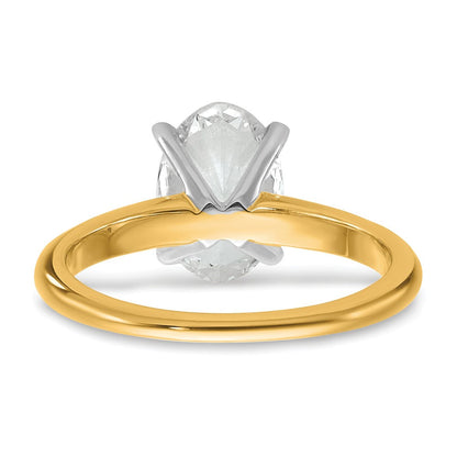 14K Bicolor 2 ct. Laborgezüchteter Diamant VS/SI+ G+ Oval Solitär Verlobungsring