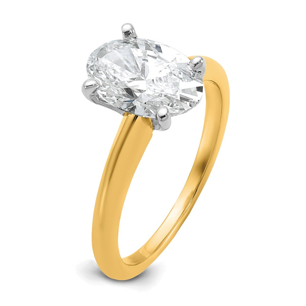 14K Bicolor 2 ct. Laborgezüchteter Diamant VS/SI+ G+ Oval Solitär Verlobungsring