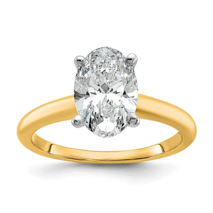14K Bicolor 2 ct. Laborgezüchteter Diamant VS/SI+ G+ Oval Solitär Verlobungsring