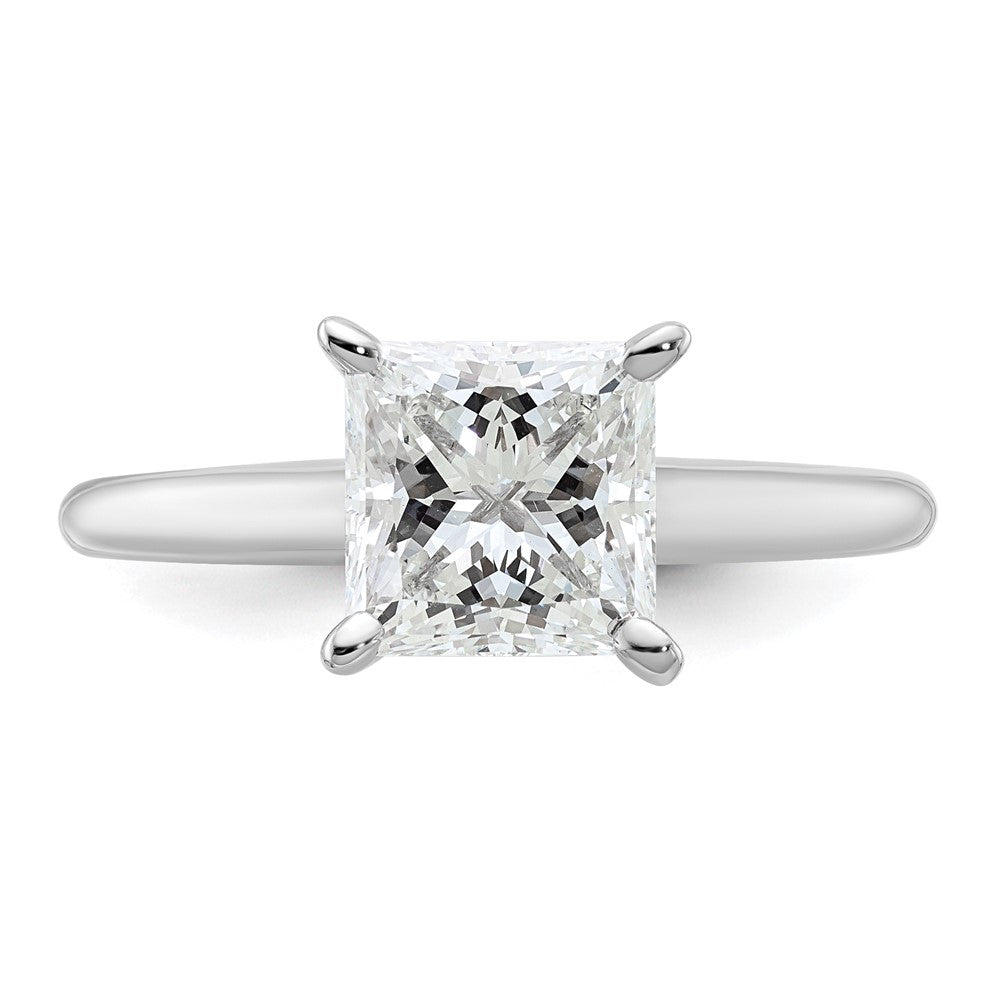 14K Weißgold Verlobungsring mit 2 ct. Labor-gezüchtetem Diamant VS/SI+ G+ im Princess-Solitär-Schliff