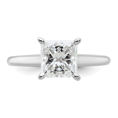 14K Weißgold Verlobungsring mit 2 ct. Labor-gezüchtetem Diamant VS/SI+ G+ im Princess-Solitär-Schliff