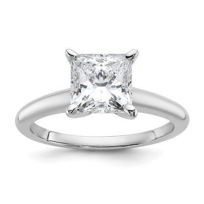 14K Weißgold Verlobungsring mit 2 ct. zertifizierten, im Labor gezüchteten Diamanten VS/SI+ G+ im Princess-Solitär-Schliff
