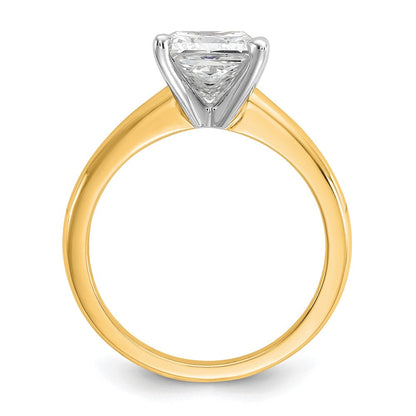 14K Bicolor 2 ct. Zertifizierter Labor Gezüchteter Diamant VS/SI+ G+ Prinzess Solitär Verlobungsring