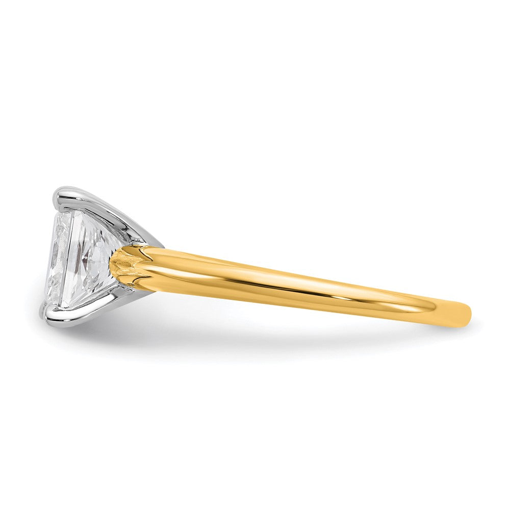 14K Bicolor 2 ct. Zertifizierter Labor Gezüchteter Diamant VS/SI+ G+ Prinzess Solitär Verlobungsring