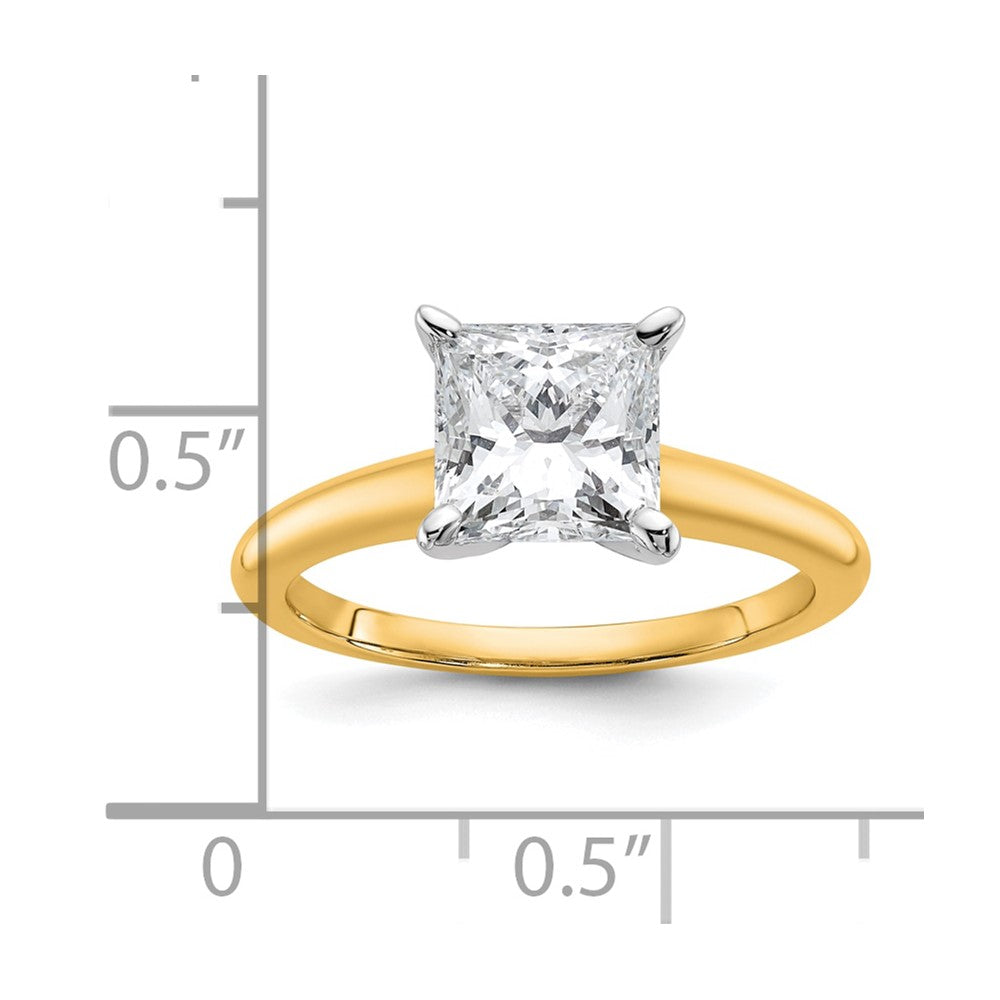 14K Bicolor 2 ct. Zertifizierter Labor Gezüchteter Diamant VS/SI+ G+ Prinzess Solitär Verlobungsring