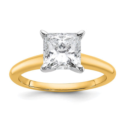 14K Bicolor 2 ct. Zertifizierter Labor Gezüchteter Diamant VS/SI+ G+ Prinzess Solitär Verlobungsring