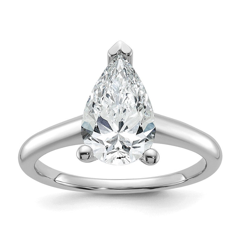 14K Weißgold 2 Karat Zertifiziert Im Labor Gezüchtet Diamant Vs+ F+ Tropfen Solitär Komplett Verlobungsring