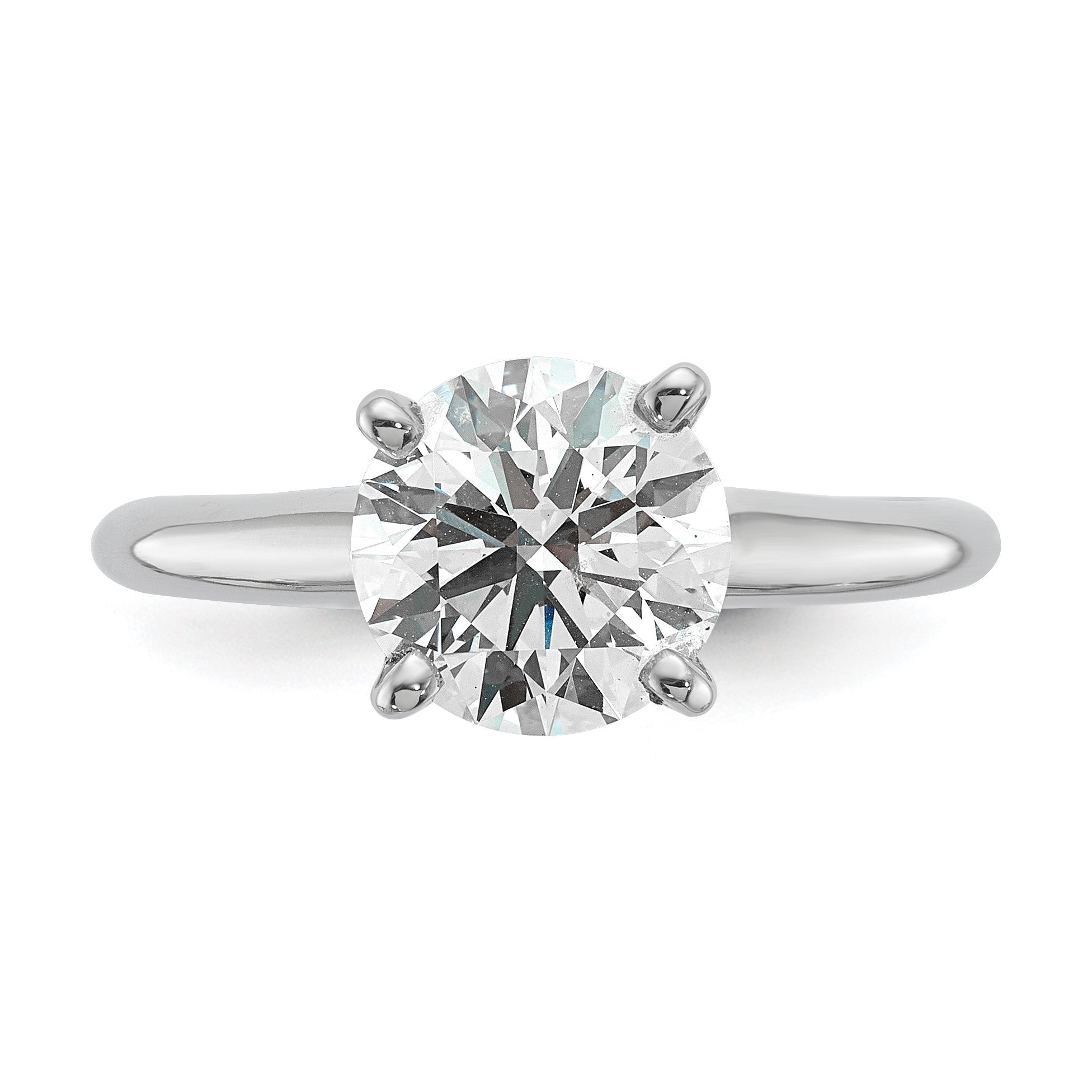 14K Weißgold 2 ct. Labor-Diamant VS/SI+ G+ Rund Solitär Verlobungsring
