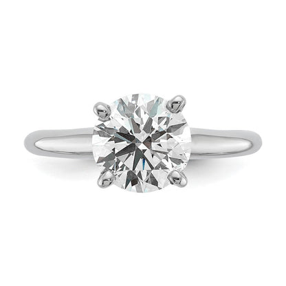 14K Weißgold 2 ct. Labor-Diamant VS/SI+ G+ Rund Solitär Verlobungsring