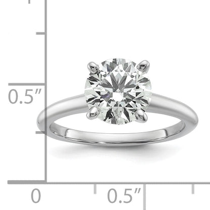 14K Weißgold 2 ct. Labor-Diamant VS/SI+ G+ Rund Solitär Verlobungsring