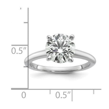 14K Weißgold 2 ct. Labor-Diamant VS/SI+ G+ Rund Solitär Verlobungsring
