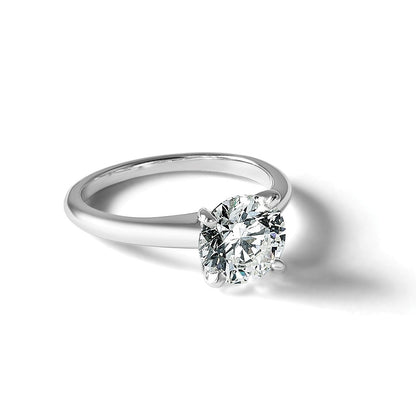 14K Weißgold 2 ct. Labor-Diamant VS/SI+ G+ Rund Solitär Verlobungsring